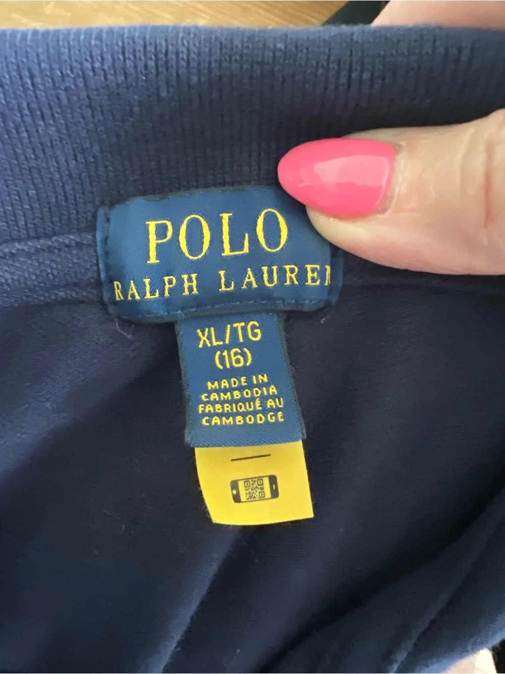 Ralph Lauren kids (girls) Navy Polo Shirt Size XL kids or XS in women’s 0141